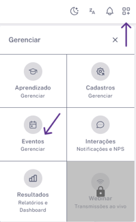 gerenciar eventos